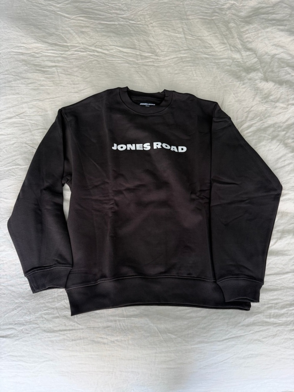 Jones Road Black Crewneck with White Logo